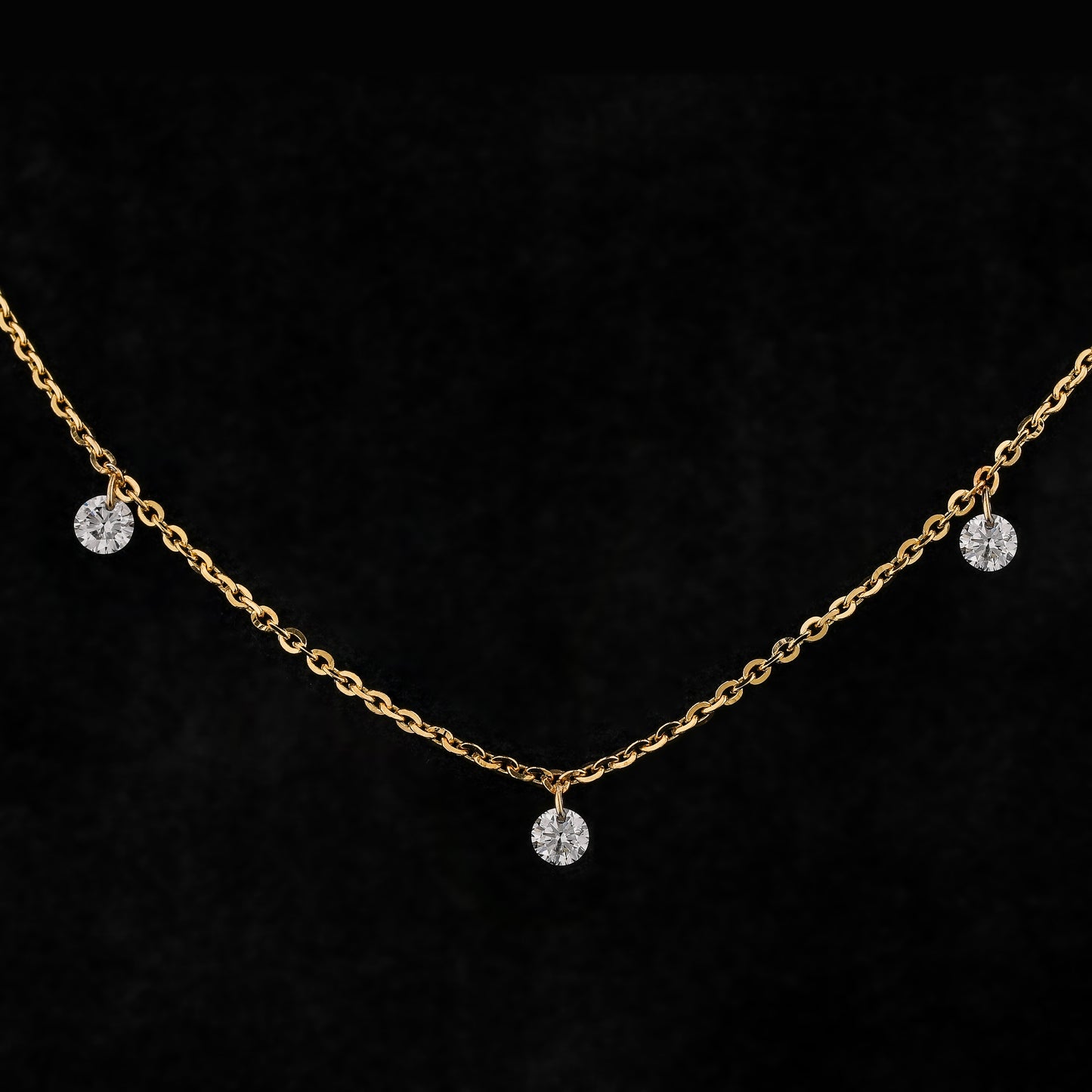 Casey Five Diamond Floating Necklace