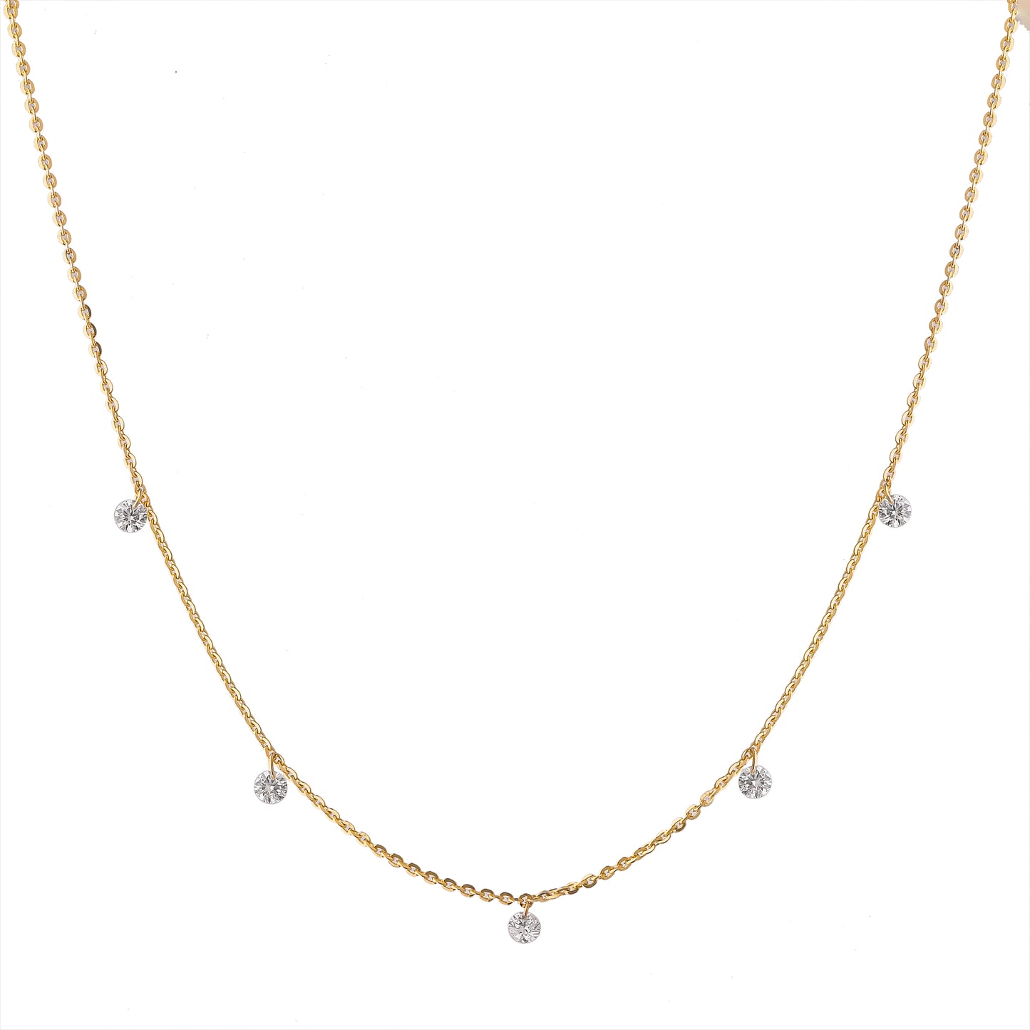 Casey Five Diamond Floating Necklace