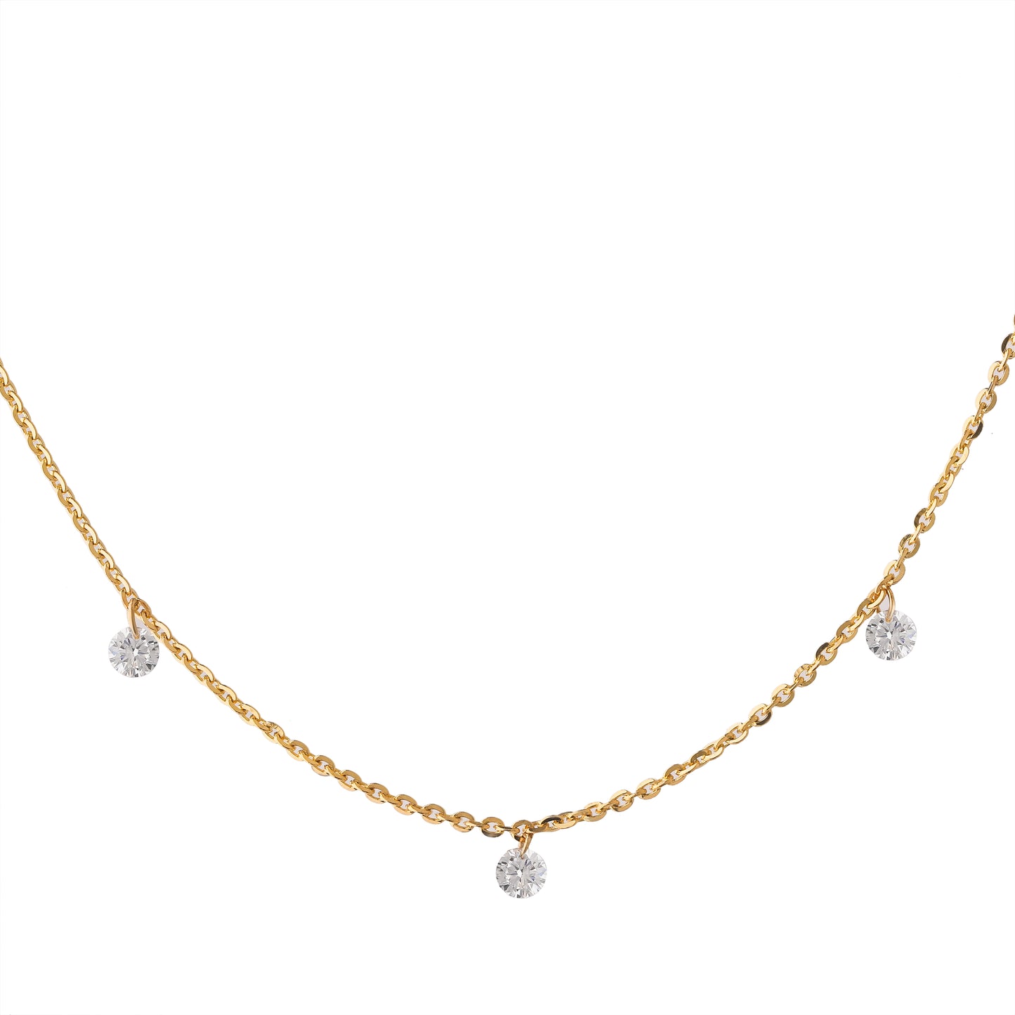 Casey Five Diamond Floating Necklace