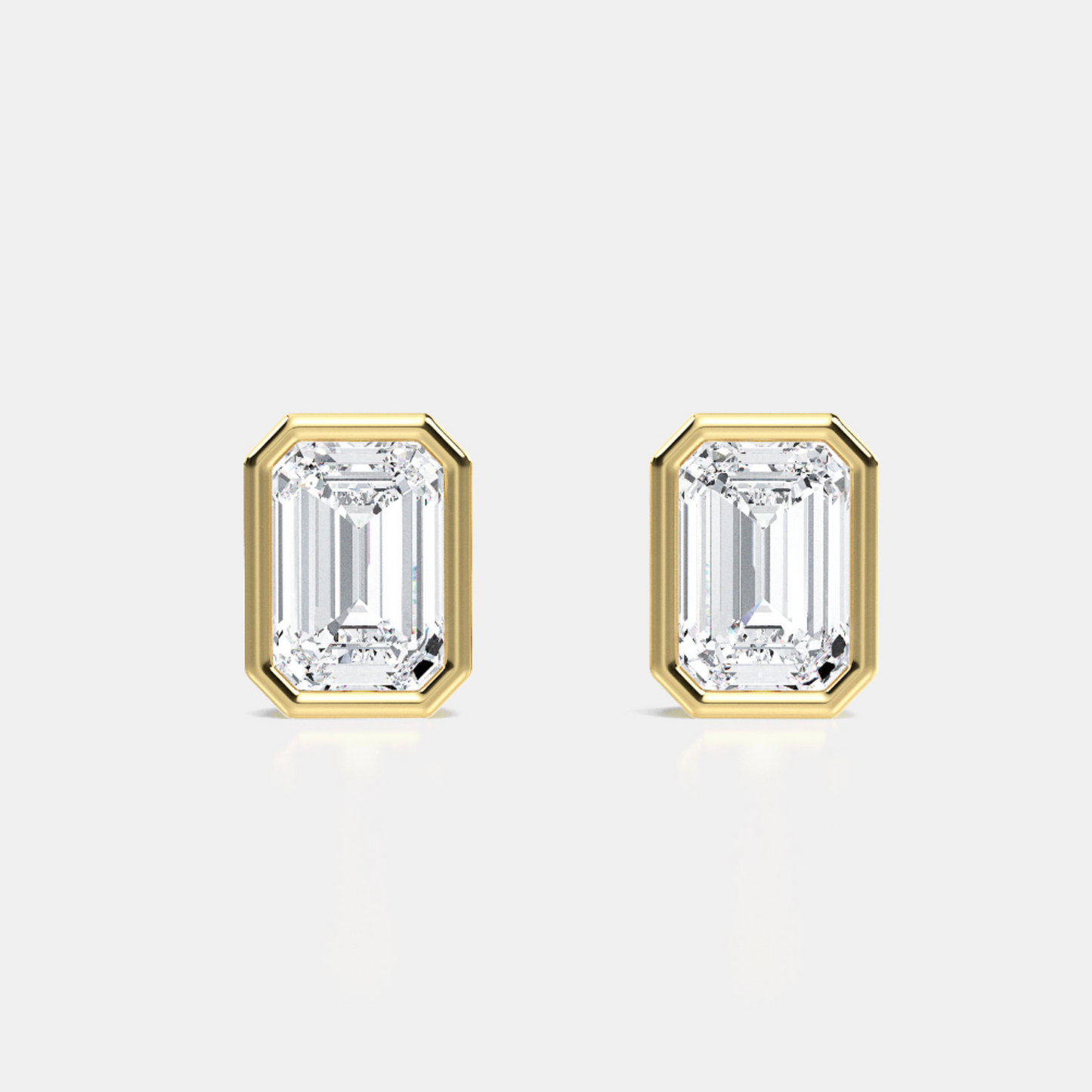 Emerald Bezel Studs