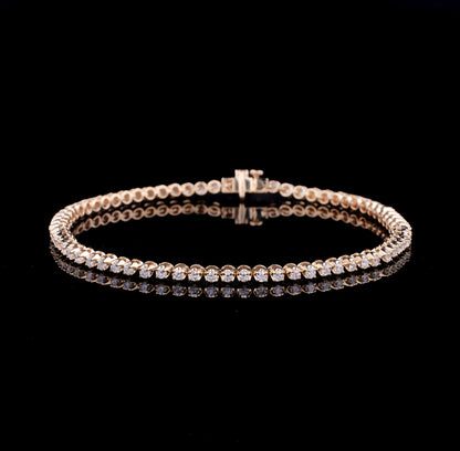 Round Bezel Tennis Bracelet - Gold