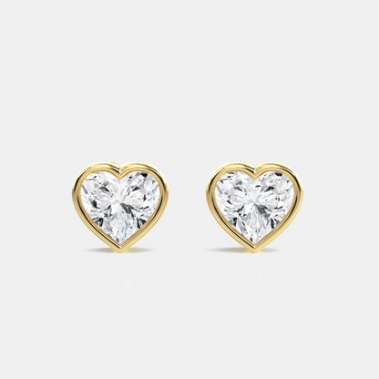 Heart Bezel Studs