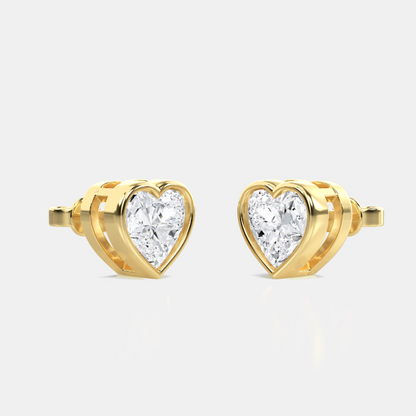 Heart Bezel Studs