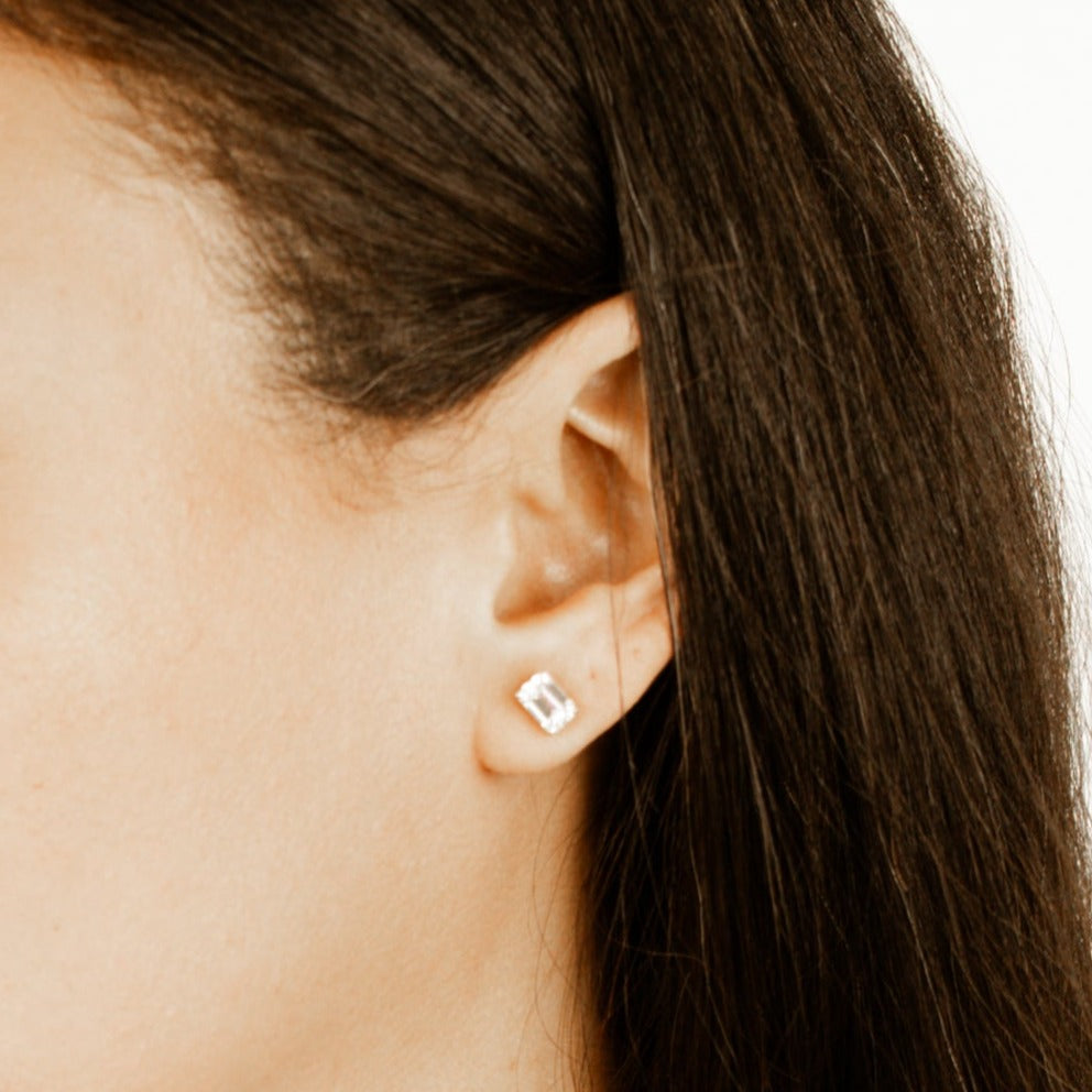 Nikki Emerald Cut Earrings