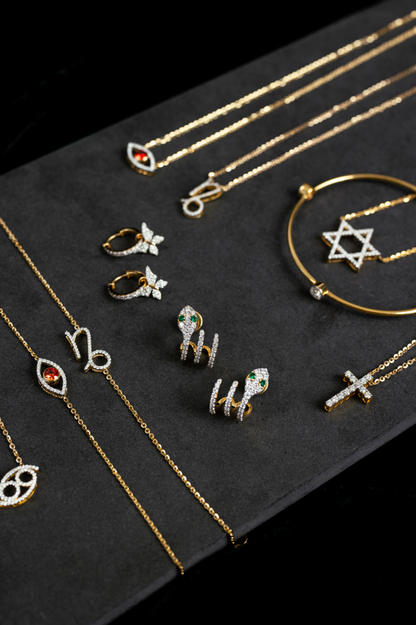 Dangling Diamond Solid Bead Necklace