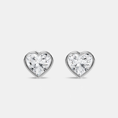 Heart Bezel Studs