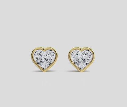 Heart Bezel Studs